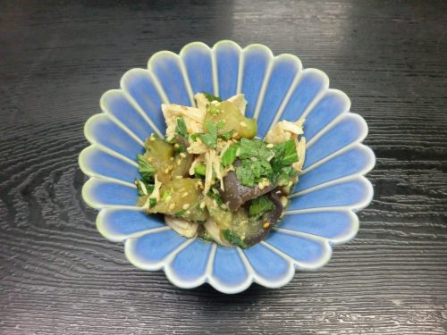 なすとささみの和風だれ和え